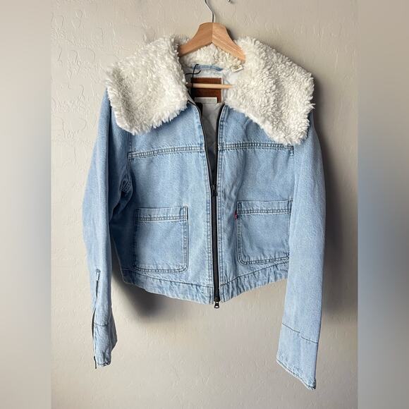 Levi’s Retro sherpa trucker denim jacket large NWT - Picture 7 of 13